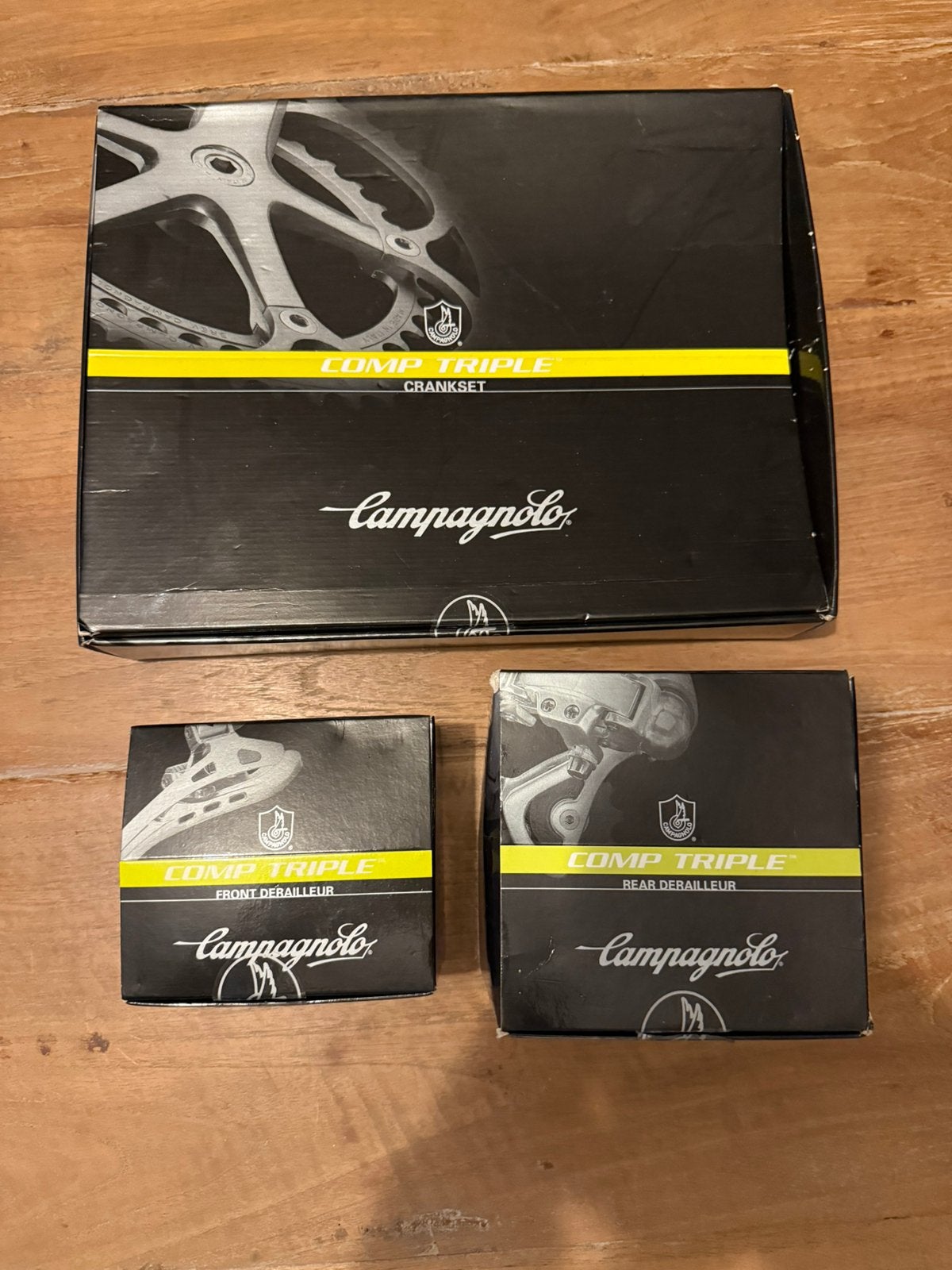 Campagnolo comp triple, Fietsen en Brommers, Crankstel of Pedalen, Gebruikt, Ophalen of Verzenden, Aluminium