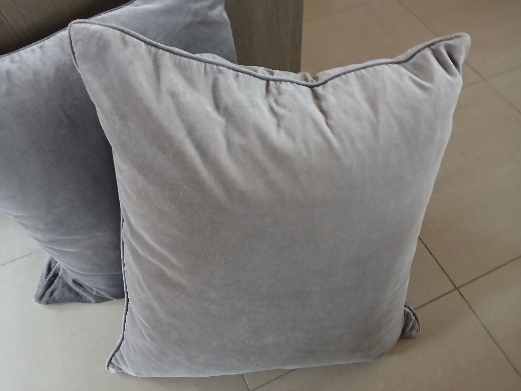 Kussen X 2 / vierkant / 60 x 60 cm, Gris, Avec fermeture éclair, Enlèvement, Carré