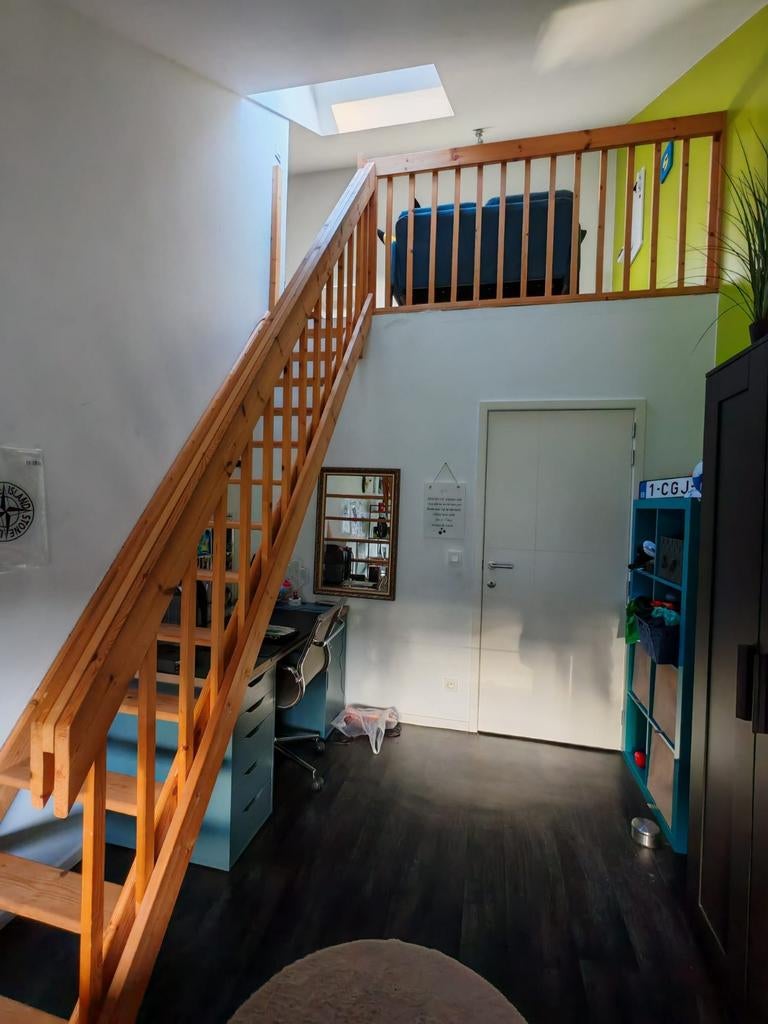 Massieve houten trap + leuning + balustrade: perfecte staat!, Ophalen, Trap