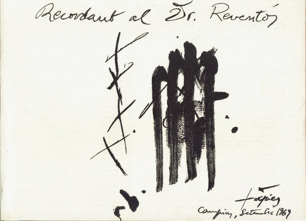 Antoni Tapies offsetprint "Recordant al Dr. Reventos", 1969, Antiek en Kunst, Kunst | Litho's en Zeefdrukken, Origineel, Offsetdruk
