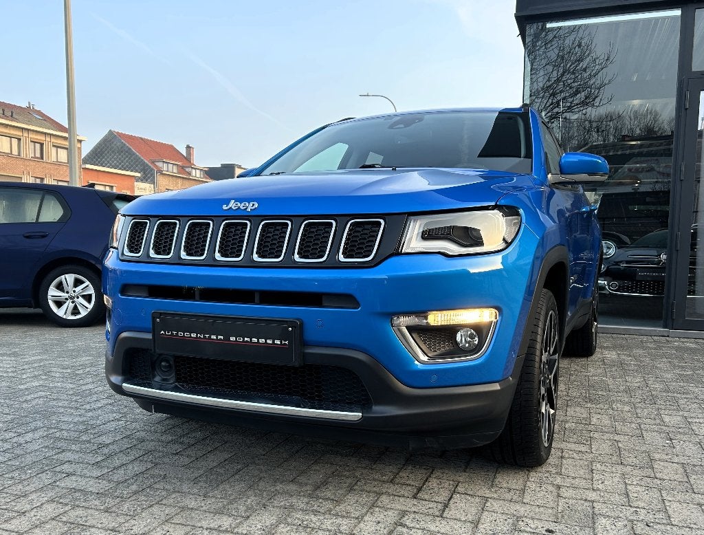 Jeep Compass 1.4 turbo 4x4 Limited, Automaat, 4 cilinders, Blauw, Leder en Stof