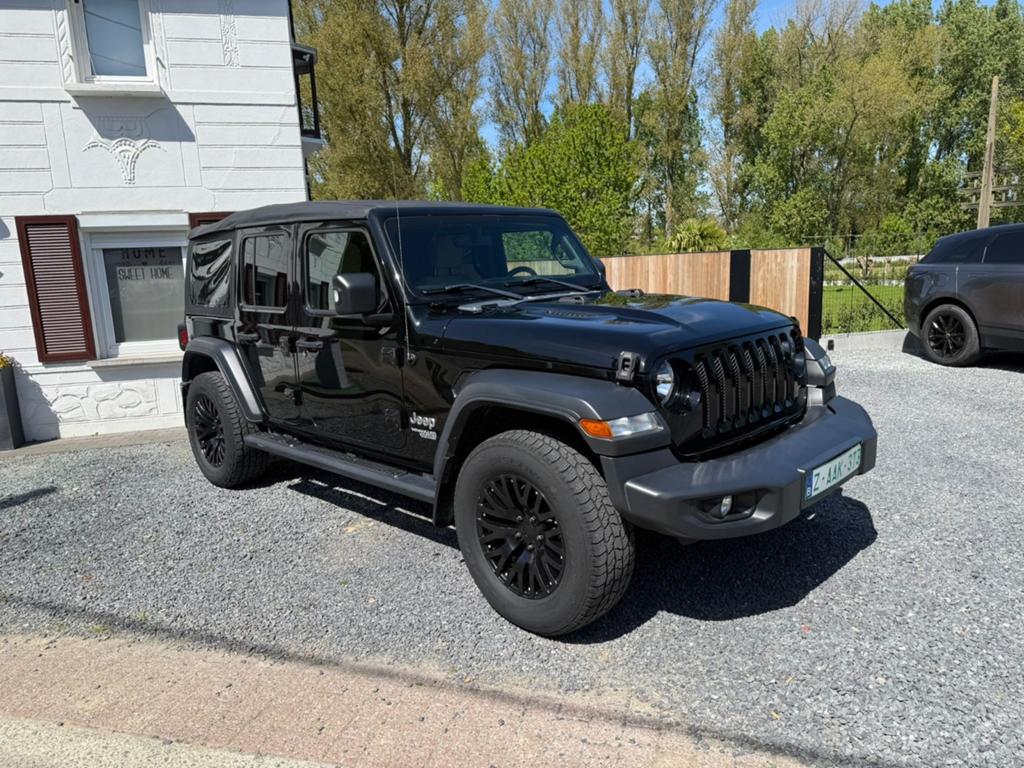 Jeep wrangler UNLIMITED sport 4x4 LV BTW reeds GVV, Auto's, Automaat, Stof, 4 cilinders, Zwart