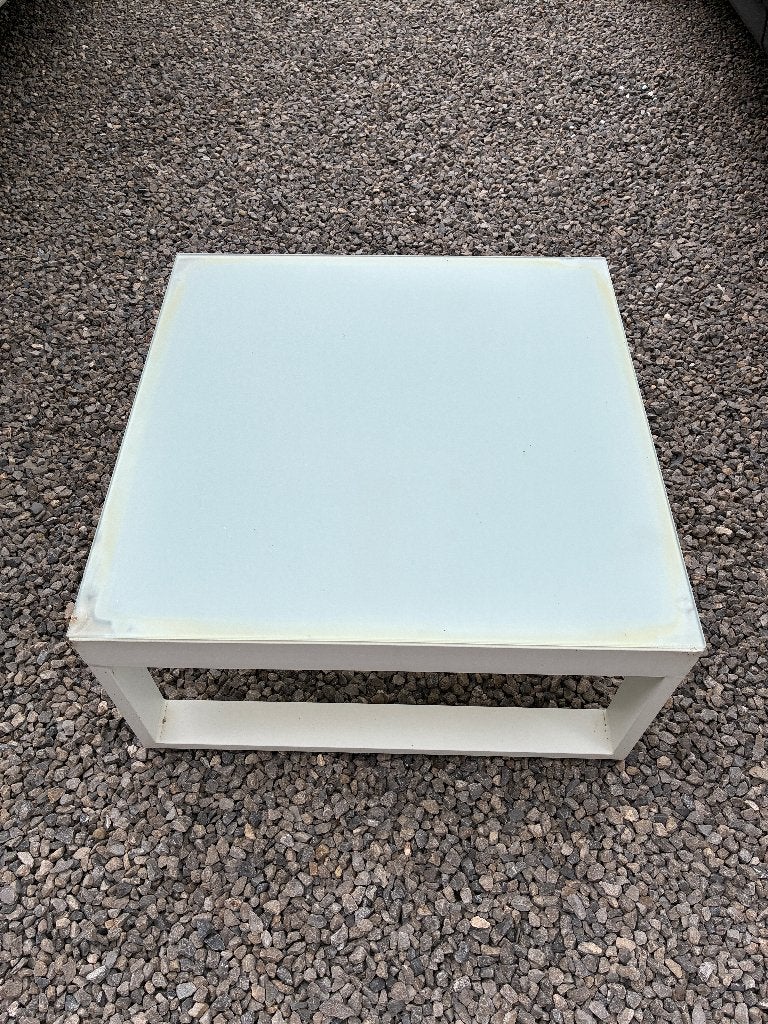 Table basse extérieure en verre/alu, Jardin & Terrasse, Enlèvement, Utilisé