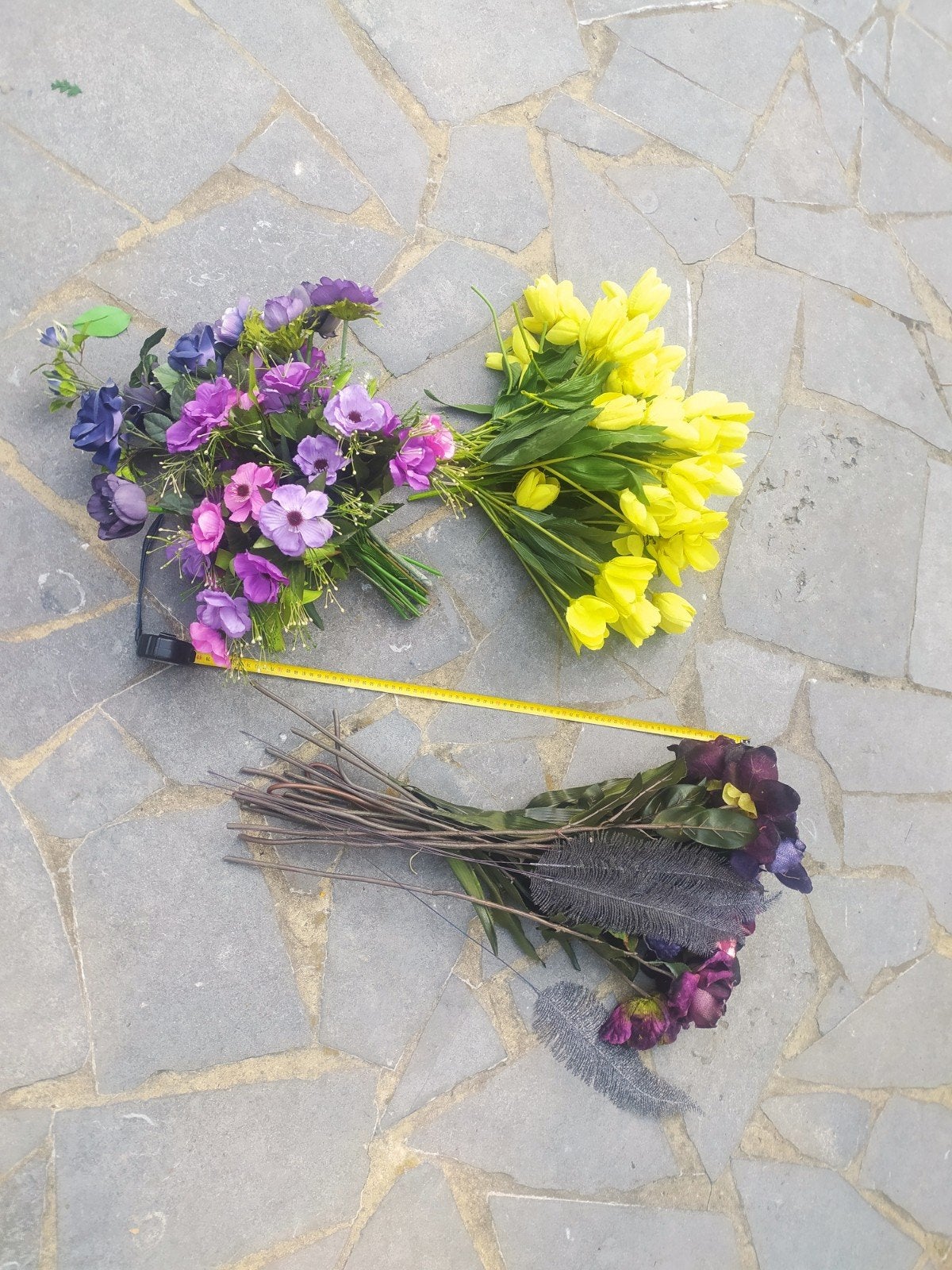 Lot de 3 bouquets de fleurs artificielles, Enlèvement