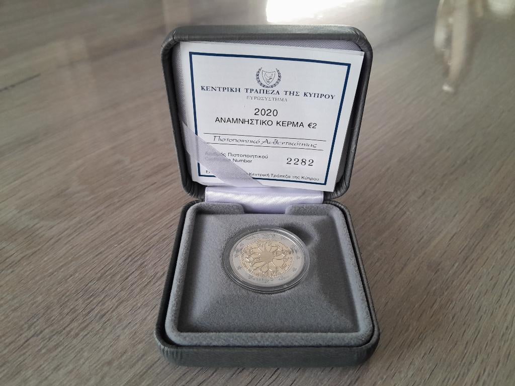 2 euro Cyprus 2020 Instituut neurologie en genetica Proof, Ophalen of Verzenden, Cyprus, 2 euro, Losse munt