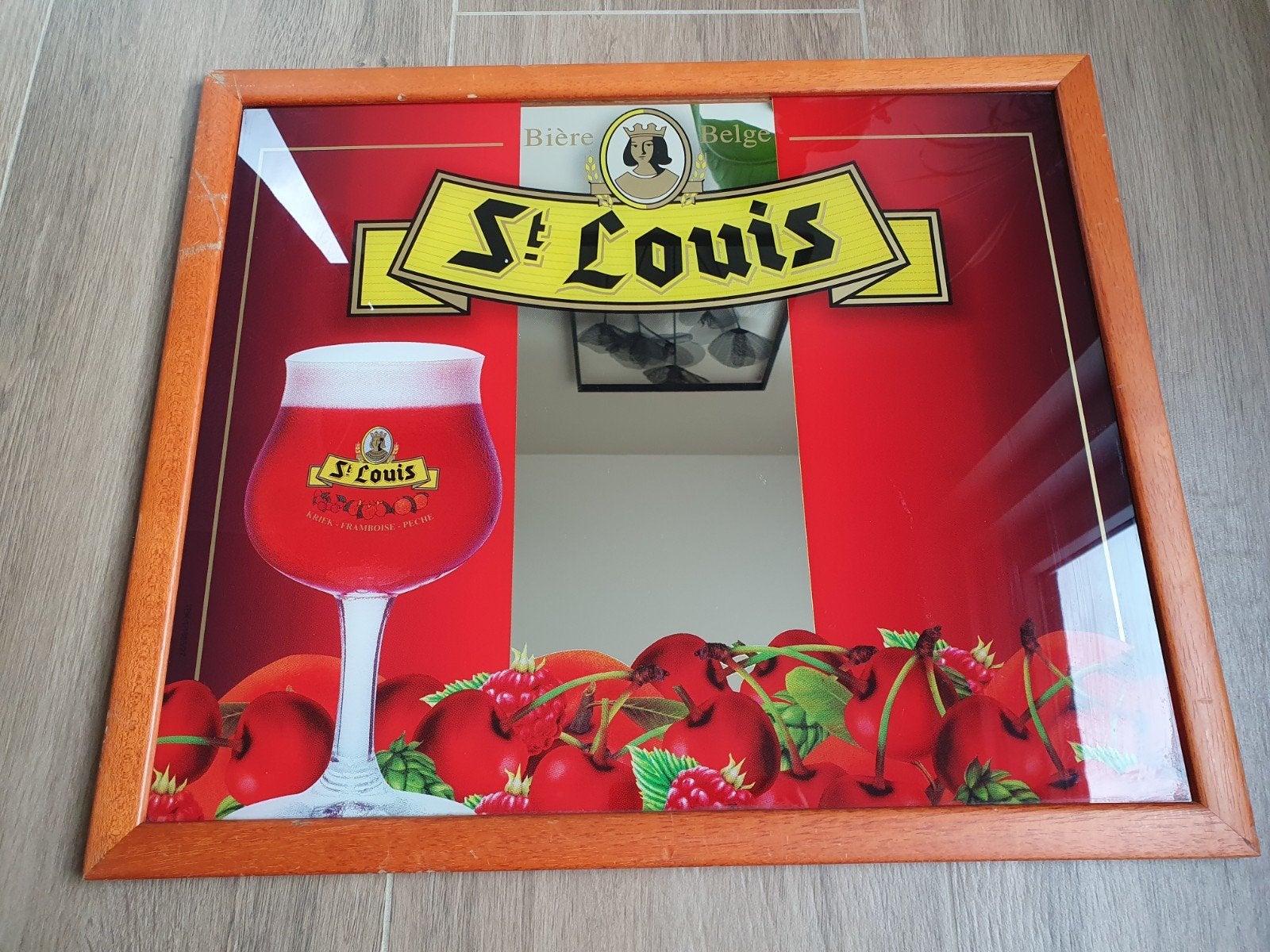 Bier Reclame Spiegel - St. Louis 1985 -, Verzamelen, Biermerken, Ophalen of Verzenden, Gebruikt