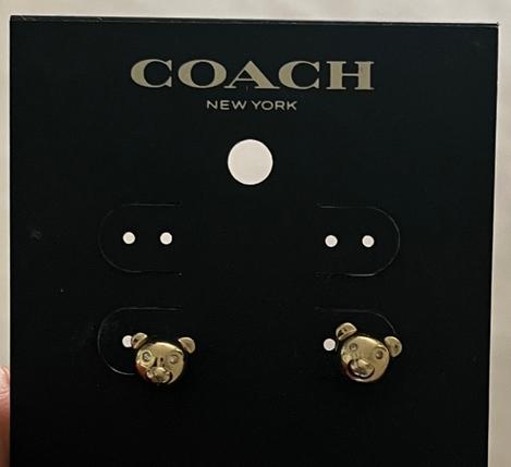 Coach oorbellen met beertjes en zirkonia steentjes, Ophalen, Overige materialen, Nieuw, Knopjes of Stekers