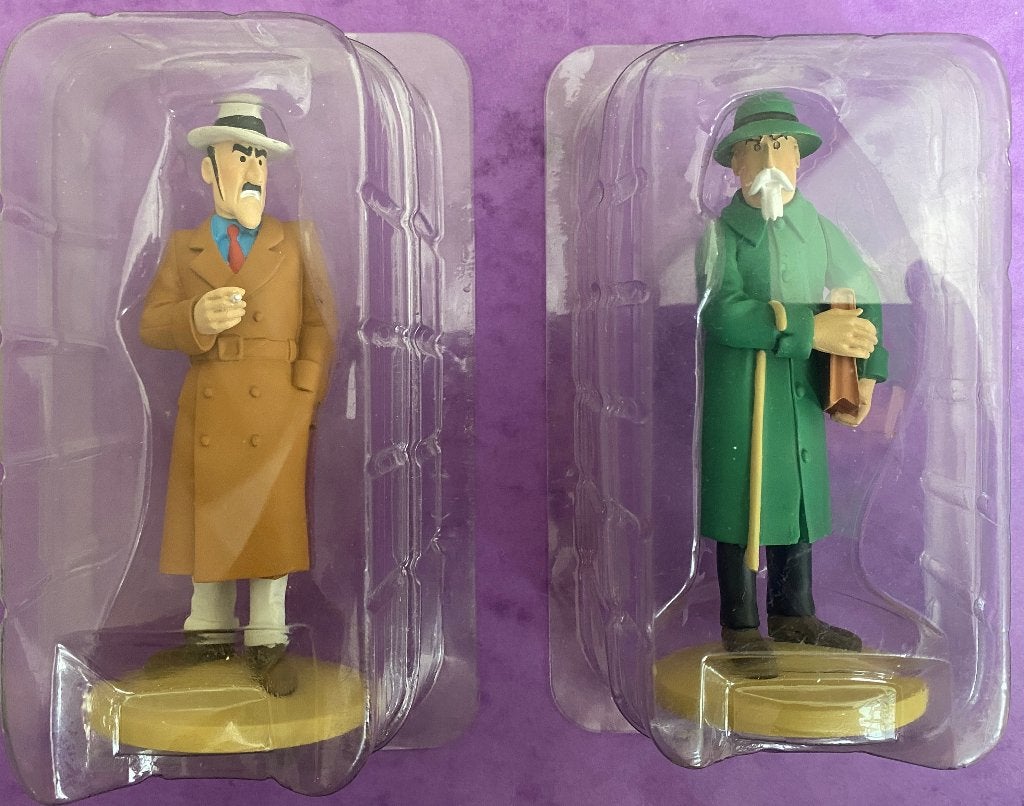 Lot de 2 figurines Tintin Ramon Bada et Basil Bazaroff, Collections, Statues & Figurines, Comme neuf, Autres types, Enlèvement ou Envoi