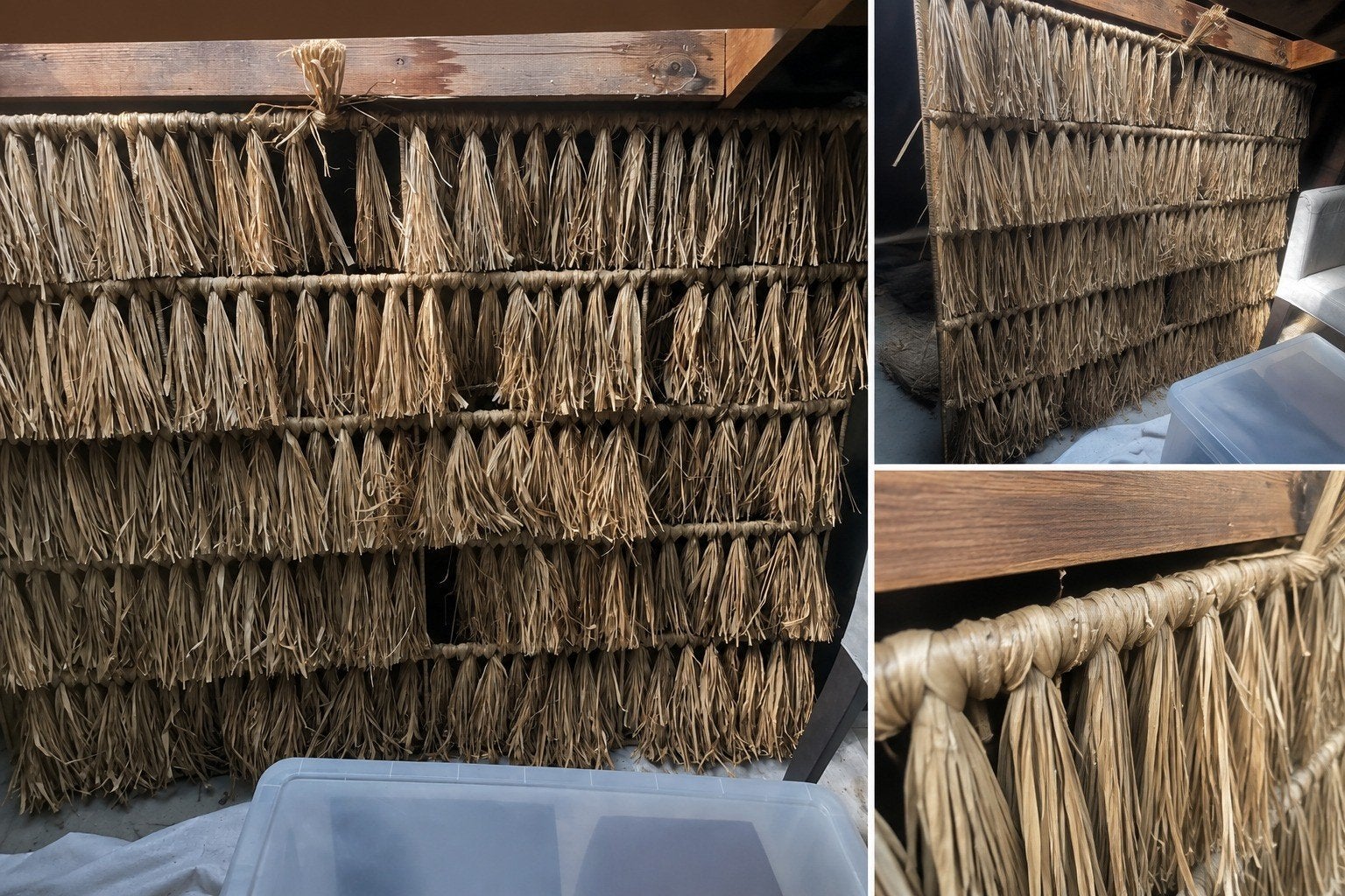 Grote decoratieve raffia / rieten wanddecoratie – Ibiza / bo, Tuin en Terras, Ophalen