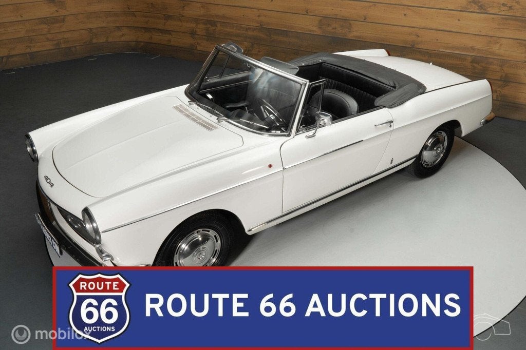 Peugeot 404 Cabriolet | 1966 | Route 66 Auctions, Zwart, Bedrijf, Handgeschakeld, Overige carrosserie