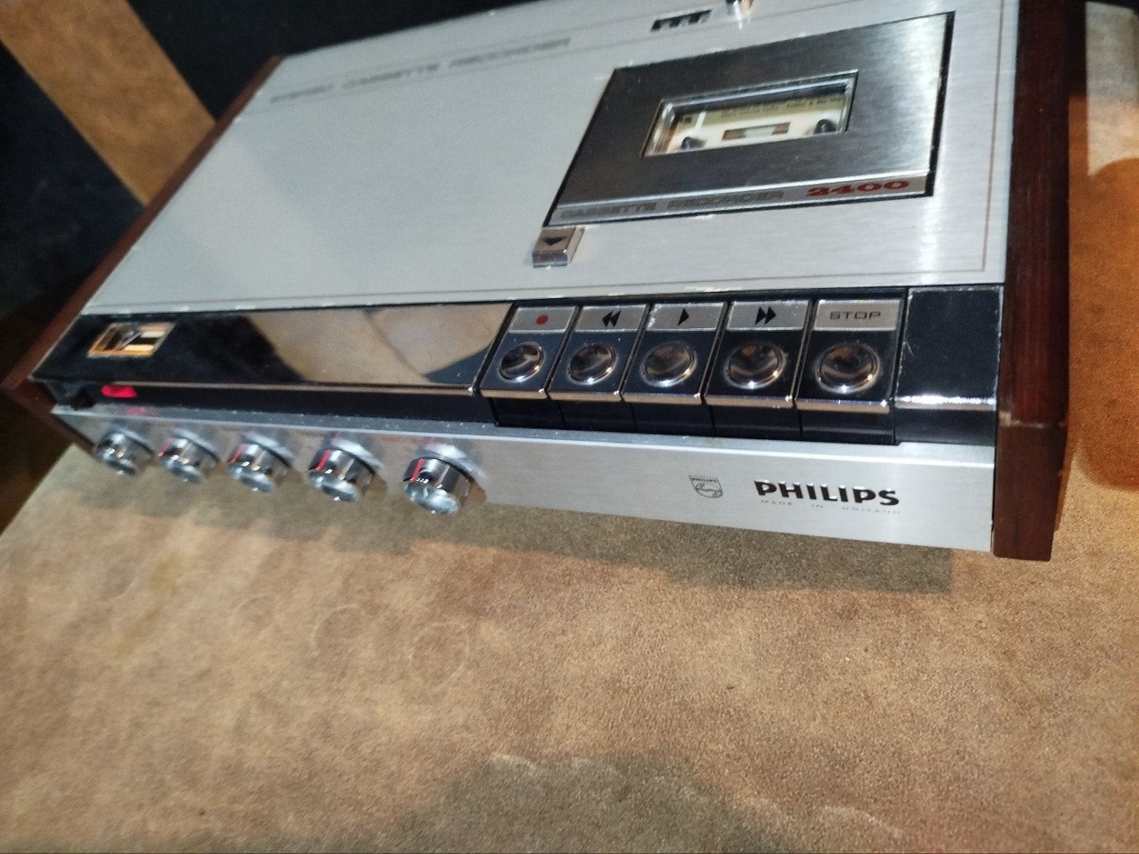 Vintage Philips Stereo Cassette Recorder 2400, Audio, Tv en Foto, Cassettedecks, Ophalen of Verzenden, Enkel, Philips