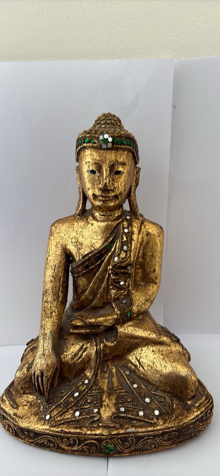 Statue Bouddha d'Asie du Sud-Est style Mandalay – Bois, Enlèvement ou Envoi, Massif, Utilisé, Bois