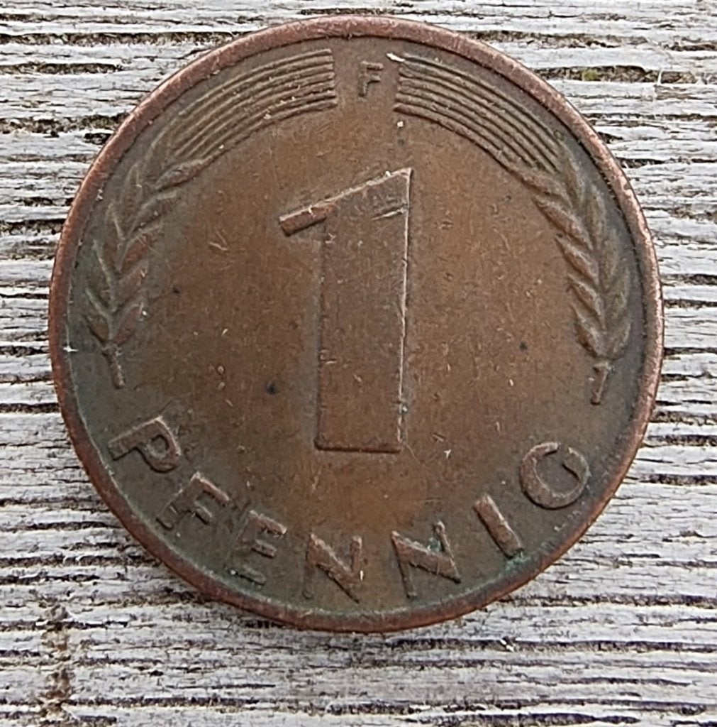 Pièce allemande de 1 pfennig - 1950, Enlèvement ou Envoi, Allemagne, Monnaie en vrac