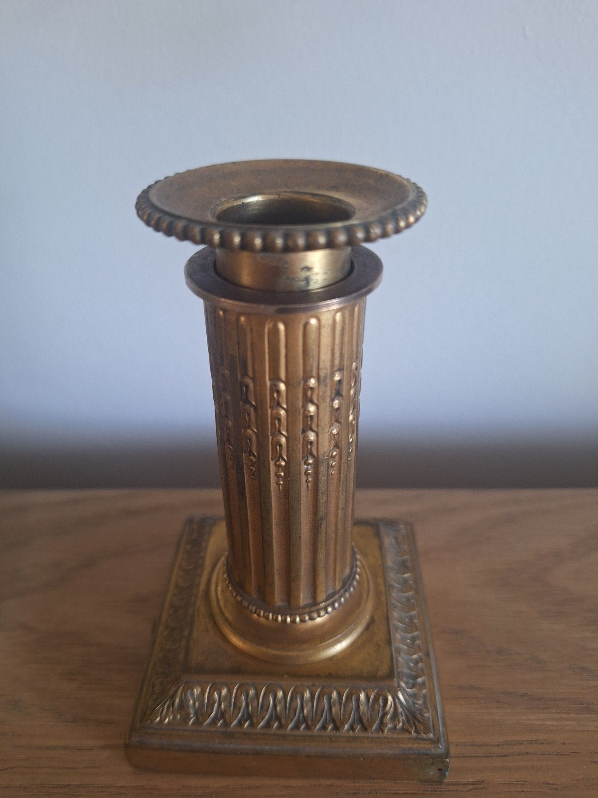 bougeoir ancien XIXe siècle bronze doré, signé, Ophalen of Verzenden