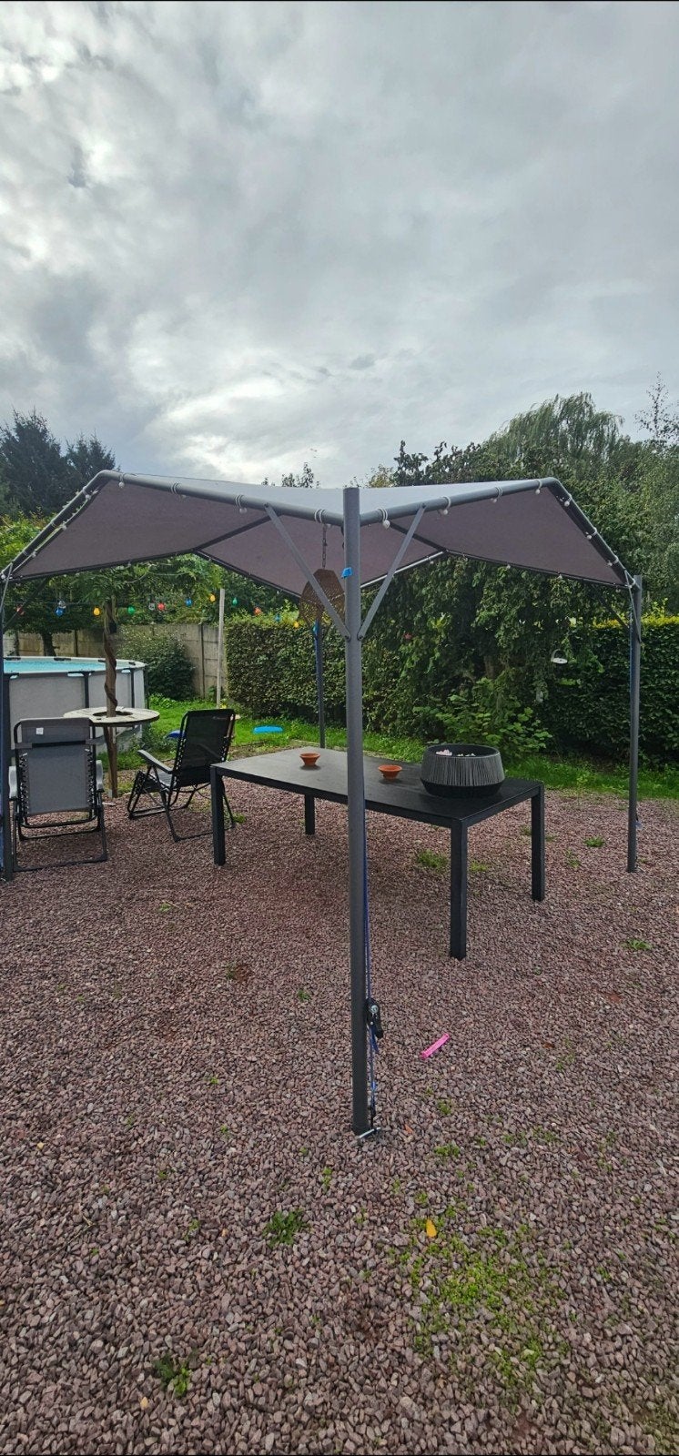Tuinpaviljoen / Partytent met 2 Dakdoeken + Verankering, Ophalen