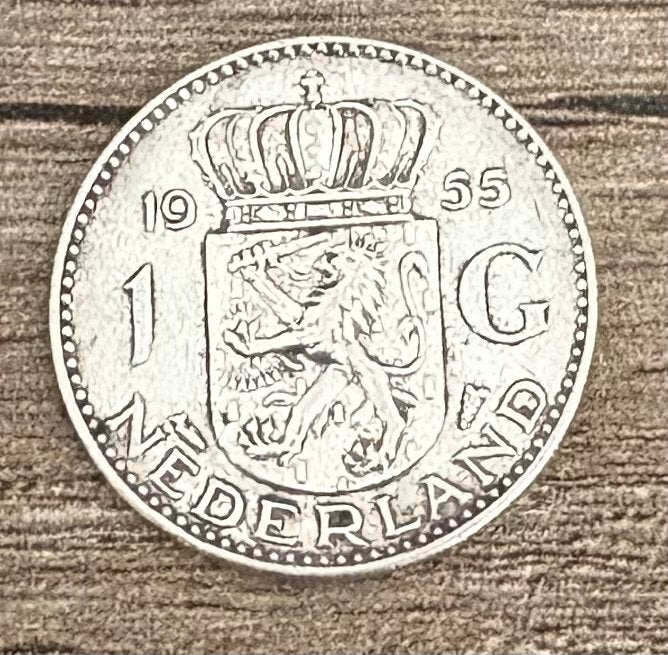 1 florin d'argent 1955 Juliana, Enlèvement ou Envoi, Reine Juliana, 1 florin