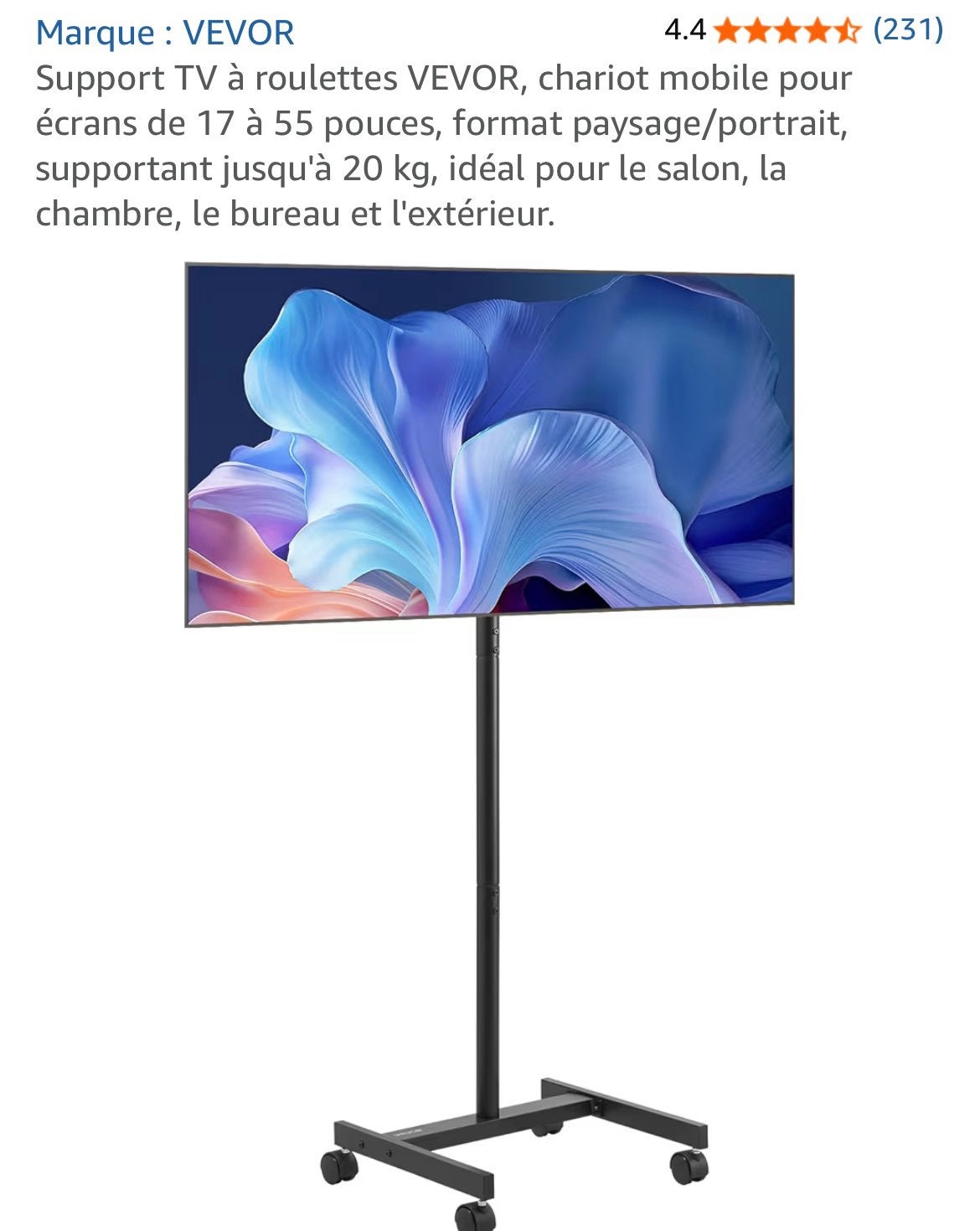 Support TV à roulettes, Enlèvement, Neuf