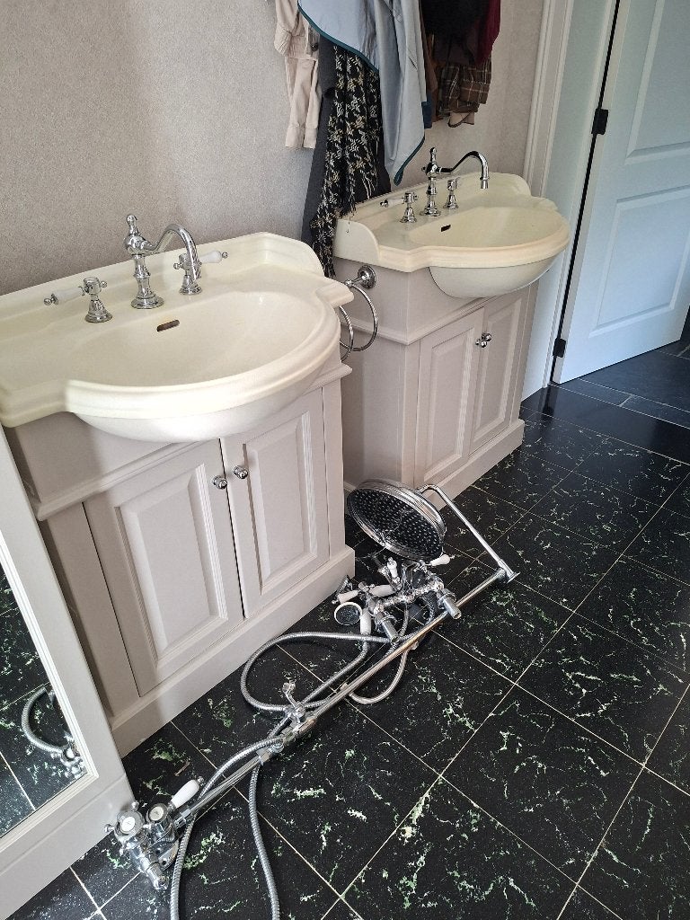 Badkamer, landelijk, engelse stijl, Ophalen, Gebruikt, Chroom, Bad