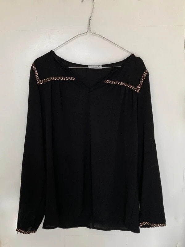 Enzoria -zwarte blouse - M/L als nieuw, Kleding | Dames, Maat 38/40 (M), Zwart, Ophalen of Verzenden, Zo goed als nieuw