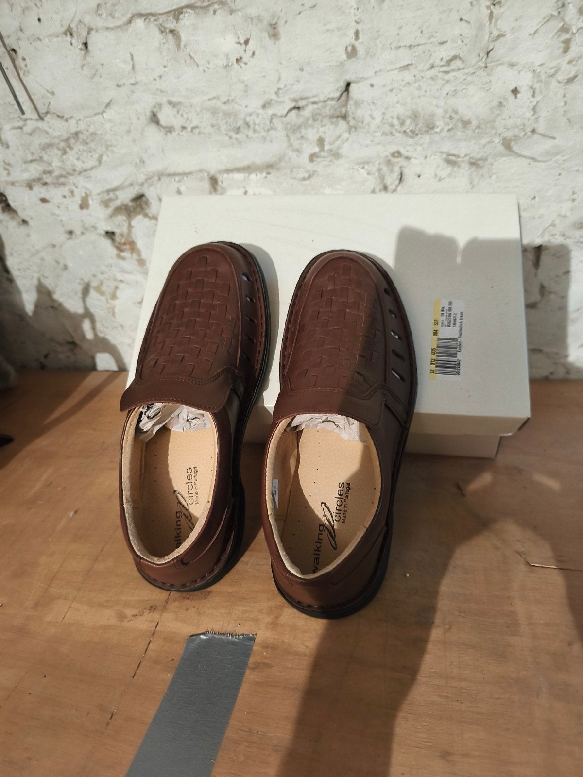 Mocassin gevlochten leer 42, Ophalen