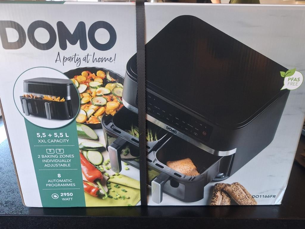 Airfryer DOMO 2 x 5,5L NEUF EMBALLÉ, Elektronische apparatuur, Ophalen