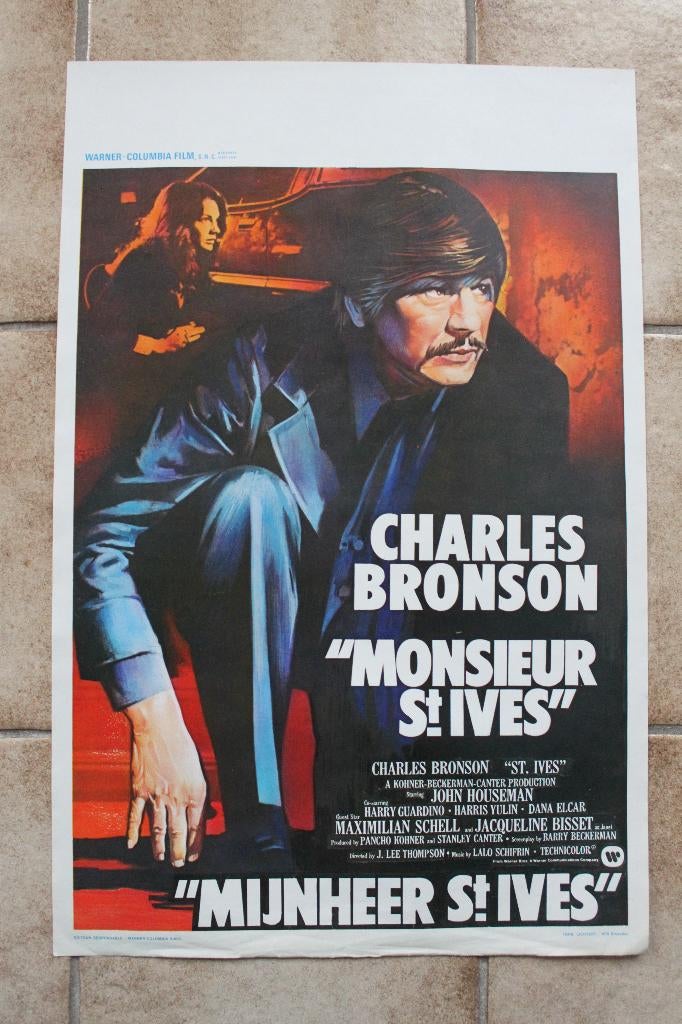 filmaffiche Charles Bronson St. Ives 1976 filmposter, Rechthoekig Staand, Ophalen of Verzenden, Zo goed als nieuw, A1 t/m A3