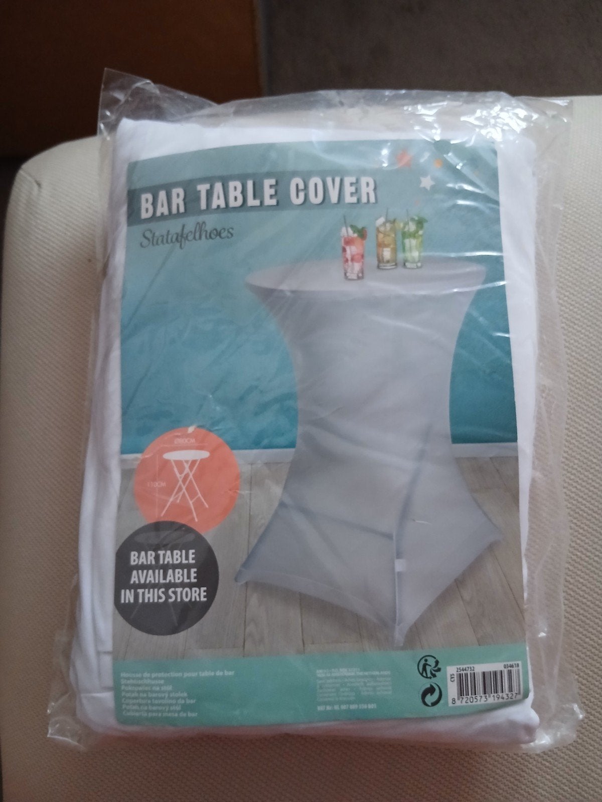 Housse de table Stand en blanc, Enlèvement, Neuf