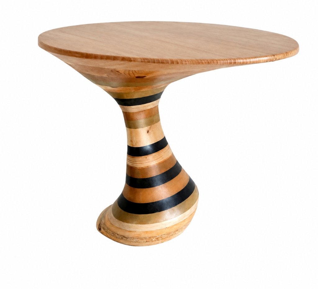 Unieke houten designtafel sculpturale vorm - Handwerk, Enlèvement, Table, Bois