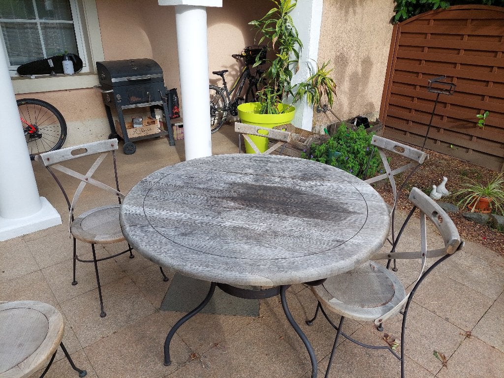 table et chaise, Maison & Meubles, 100 à 150 cm, Cinq personnes ou plus, Rond, Chêne
