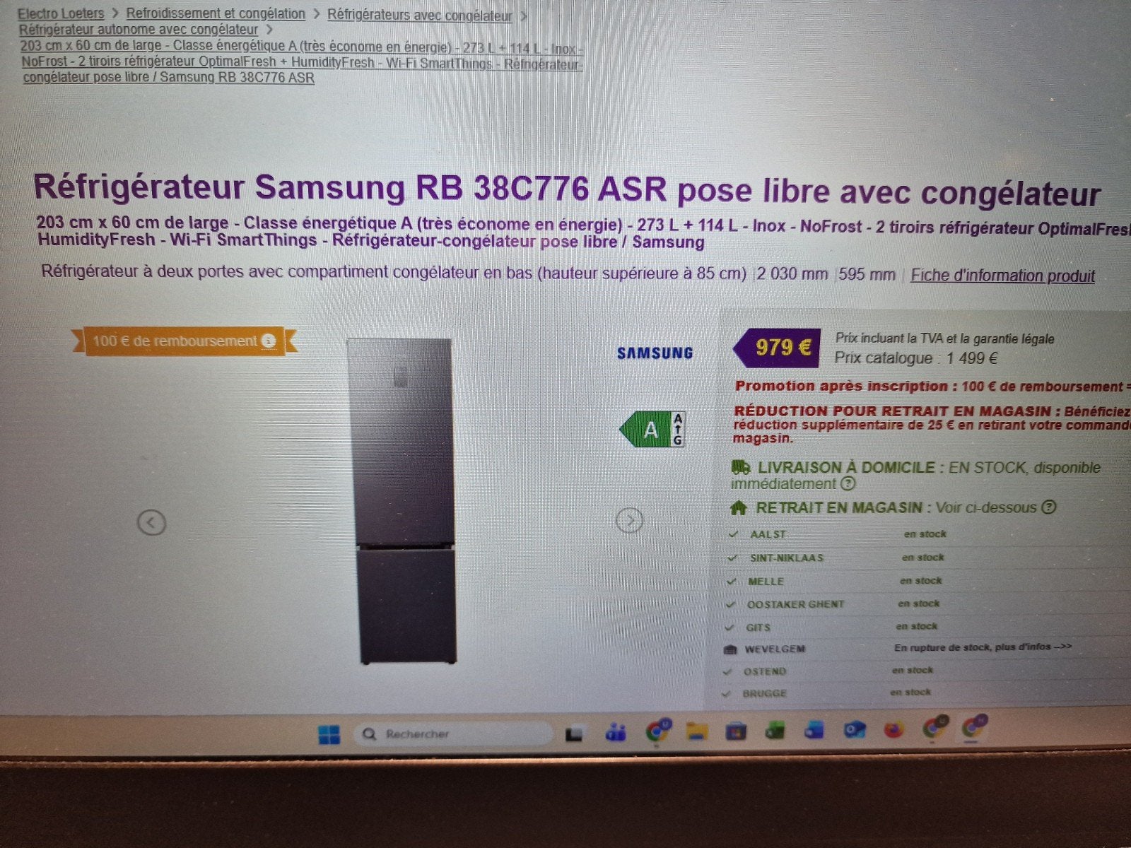 Frigo/congélateur no-frost...wifi