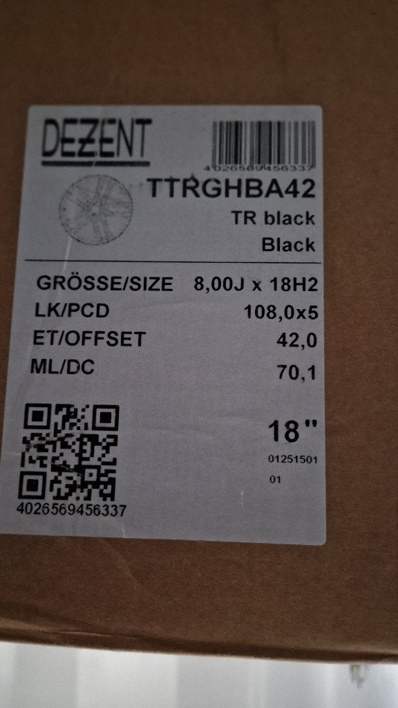 Dezent Velgen Zwart 18 Inch ET42, Ophalen, 18 inch, Overige, 245 mm