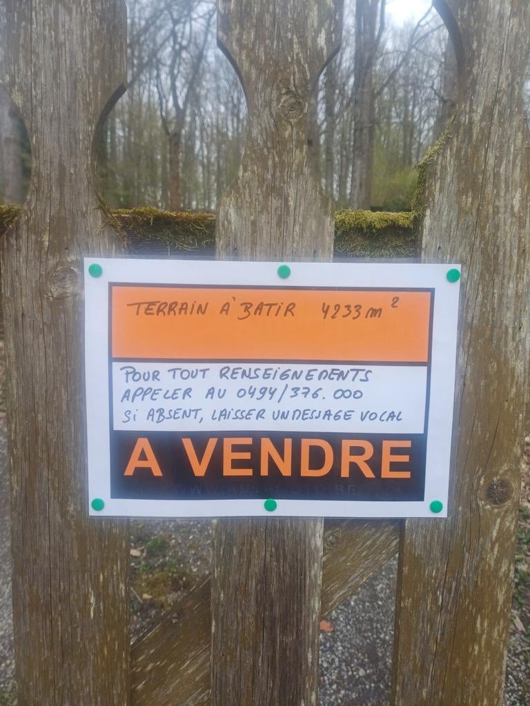 Terrain à bâtir de 4233m2 sur Neuville Philippeville, Neuville Philippeville, Ventes sans courtier, 1500 m² ou plus