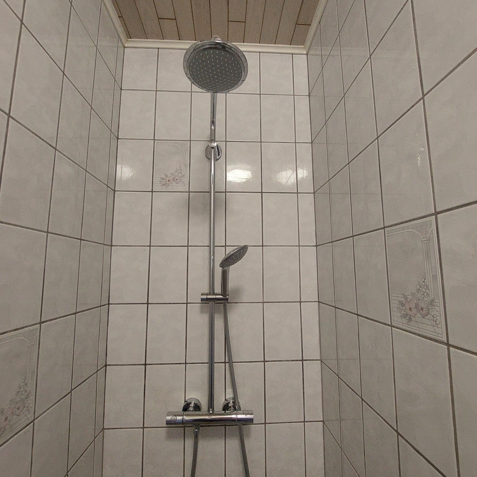 Thermostatische douchekraan met regendouche rvs, Ophalen