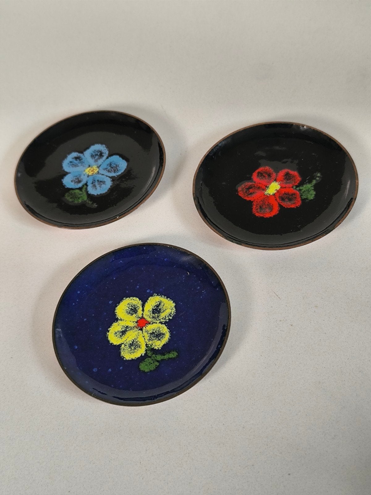 Zeldzame emaille-op-koper schaaltjes, Pegi Werkstatte, Antiek en Kunst, Ophalen of Verzenden