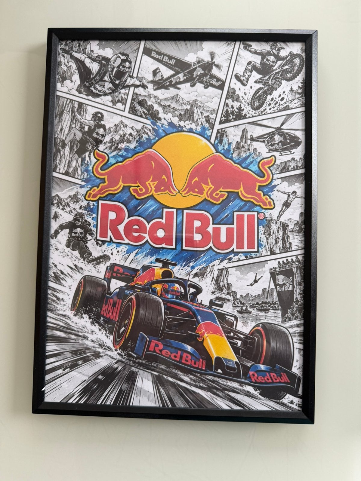 Impression encadrée Red Bull F1 Racing Mancave Retro Vintage, Collections, Enlèvement ou Envoi, Neuf, ForTwo