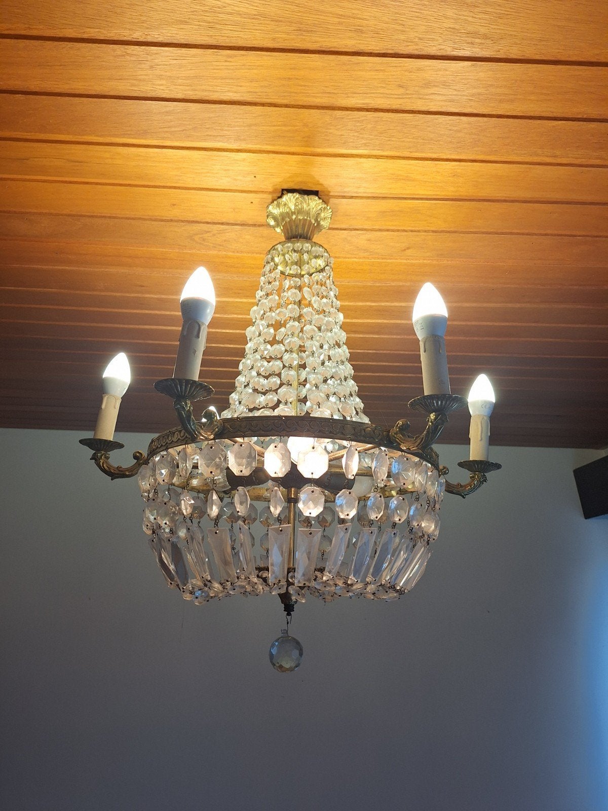 luster 7 lichtpunten kristal, Huis en Inrichting, Lampen | Kroonluchters, Ophalen