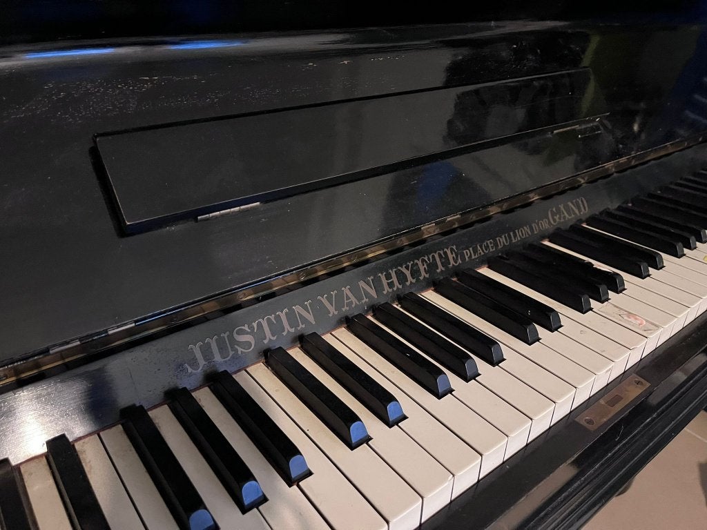 piano justin van hyfte, Muziek en Instrumenten, Piano's, Ophalen, Gebruikt, Zwart, Piano