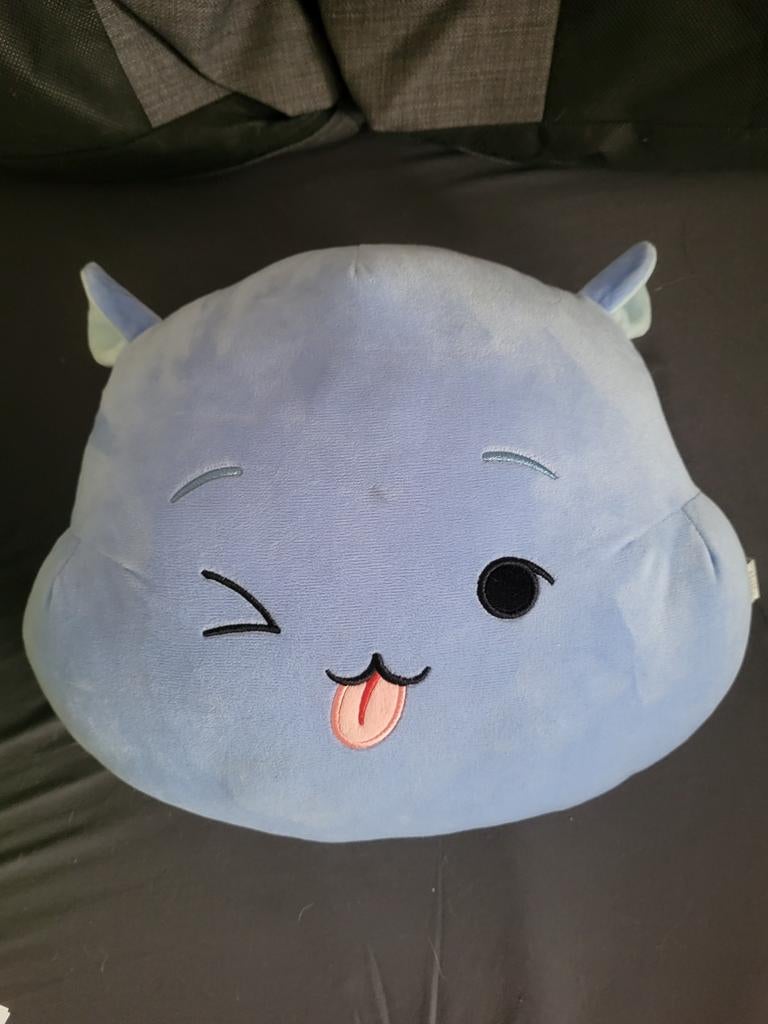 Blauwe knuffel voor katten, Ophalen