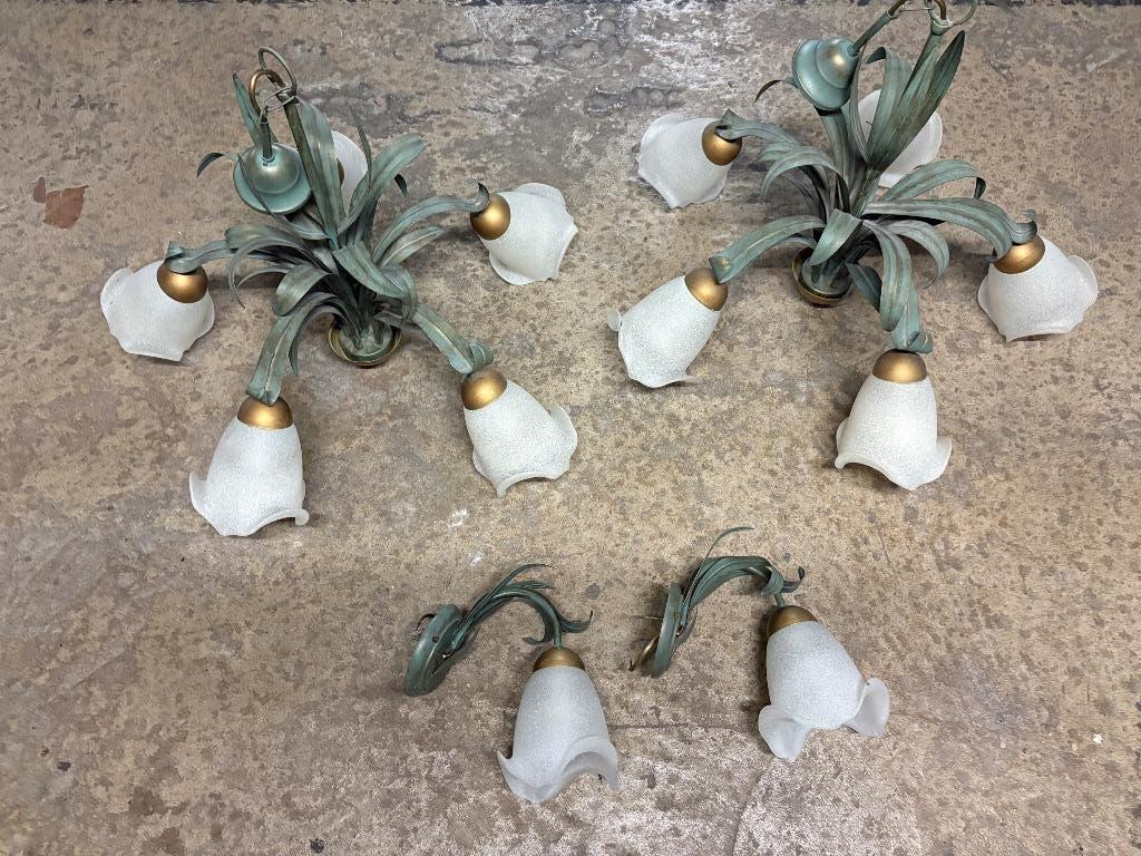 Florentijnse kroonluchters en wandlampen, Ophalen, Zo goed als nieuw, Glas, Florentijns