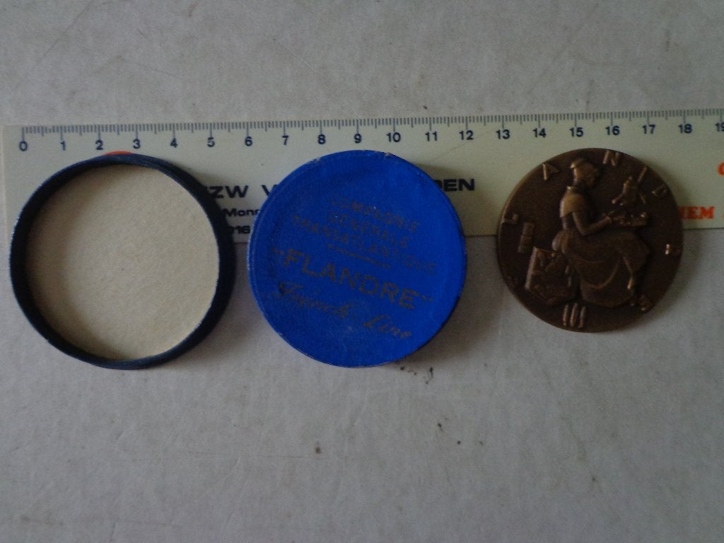 bronzen herdenkingsmedaille S.S Flandre uit 1952, Ophalen of Verzenden, Brons