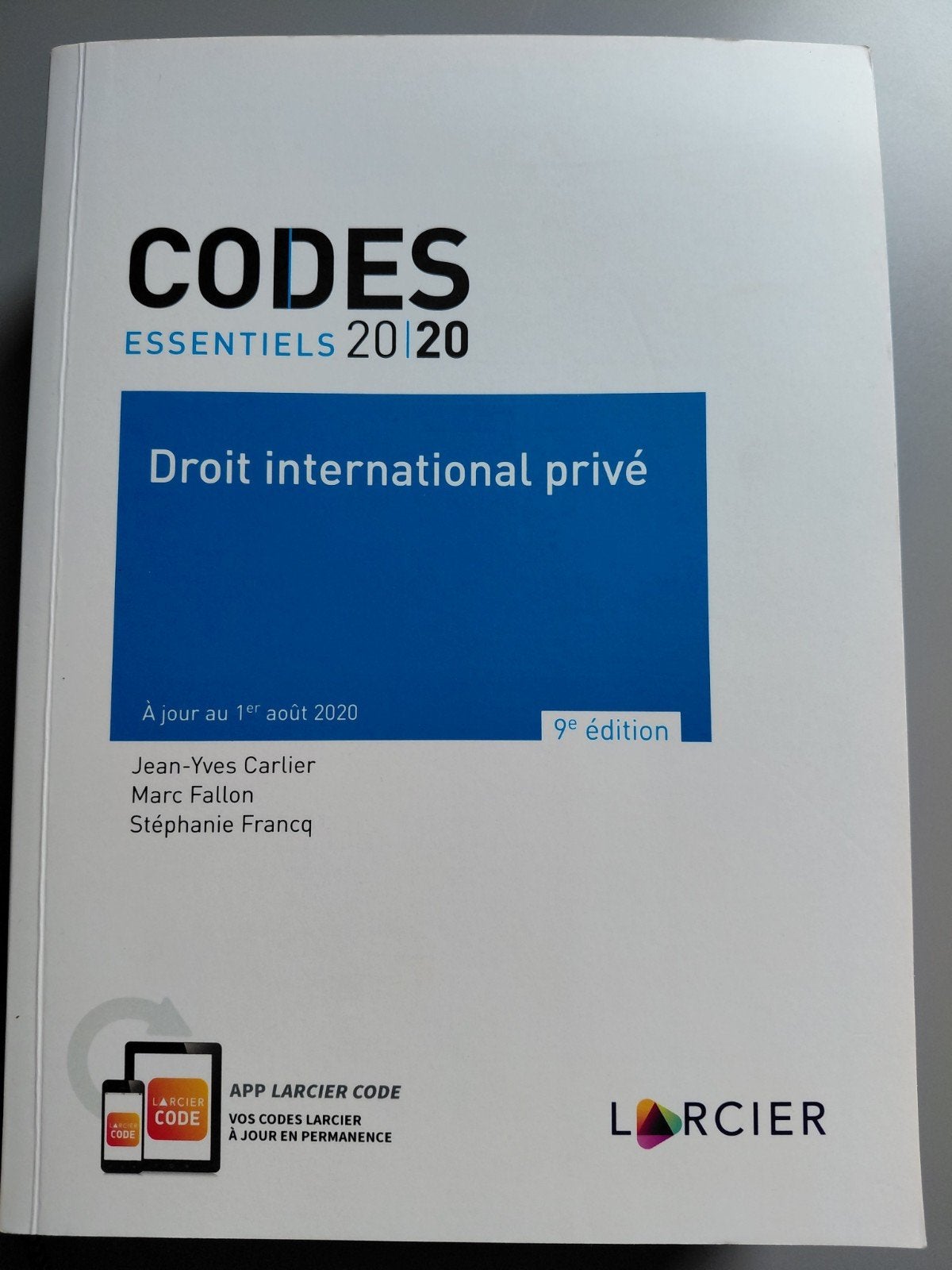 Codes Essentiels 2020 : Droit international privé, Livres, Enlèvement ou Envoi, Comme neuf, Larcier