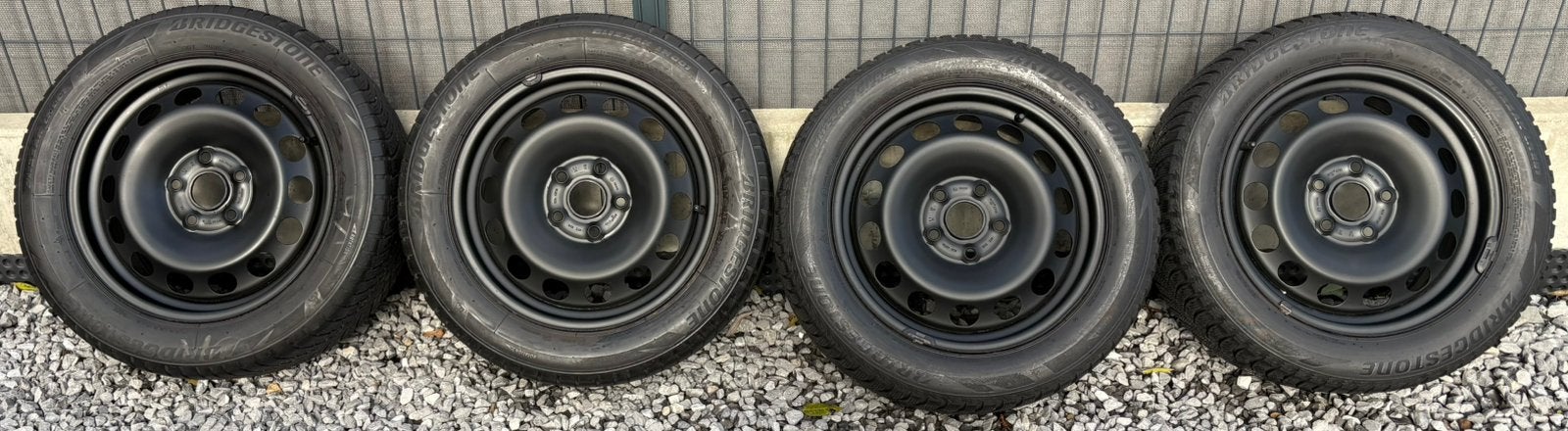 4 Winterwielen Audi VW Bridgestone Blizzak 205/55R16 5g, Ophalen, 16 inch, Band(en), 205 mm