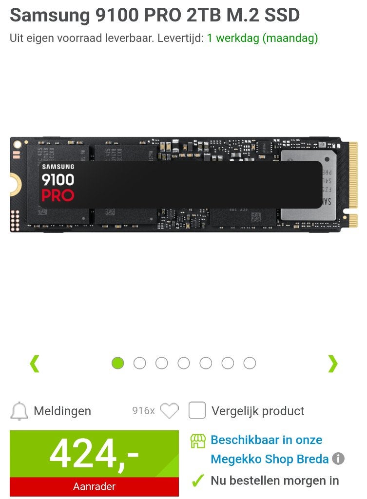 SAMSUNG 9100 PRO 2 TB SSD, Computers en Software, Intern, 2TB, SSD, Nieuw