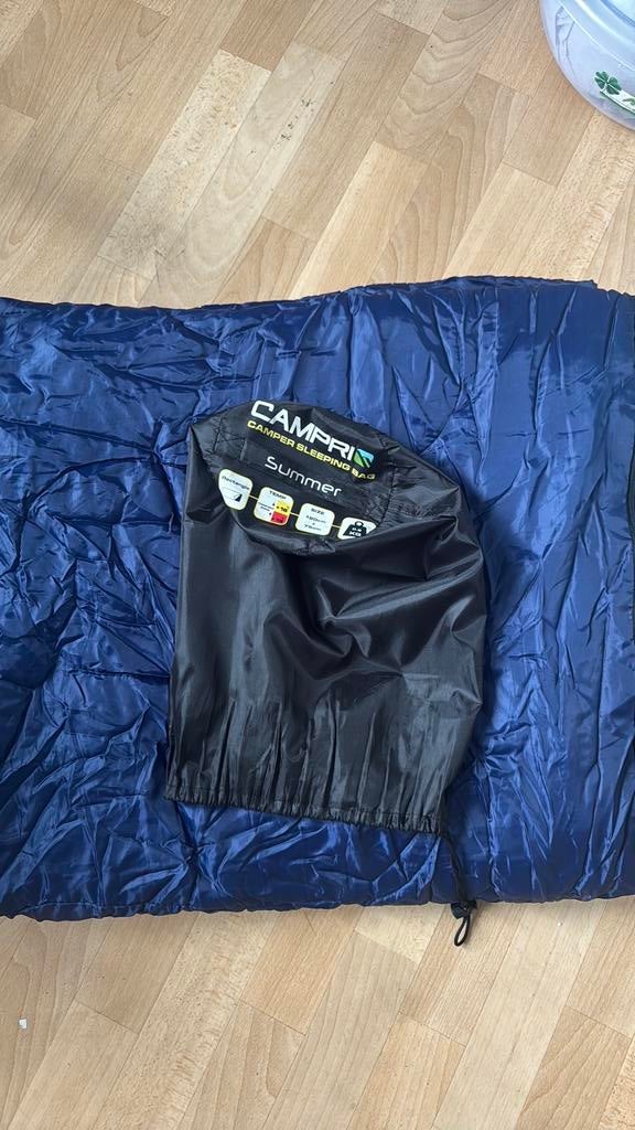 Donkerblauwe kampeerslaapzak – ongebruikt – 190cm, Caravans en Kamperen, Ophalen, Zo goed als nieuw
