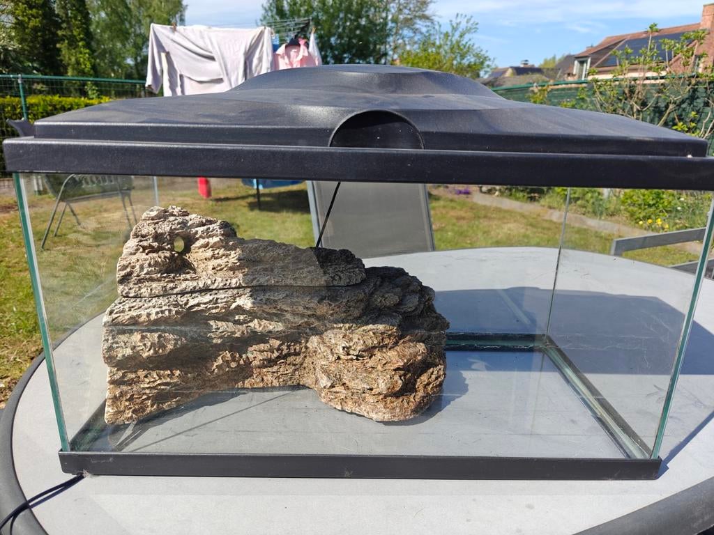 Aquarium met deksel en lamp, Dieren en Toebehoren, Ophalen, Inclusief deksel, Gebruikt, Leeg aquarium