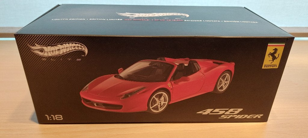 Ferrari 458 Spider Hot Wheels Elite 1:18, Enlèvement ou Envoi, Neuf, Voiture, Hot Wheels