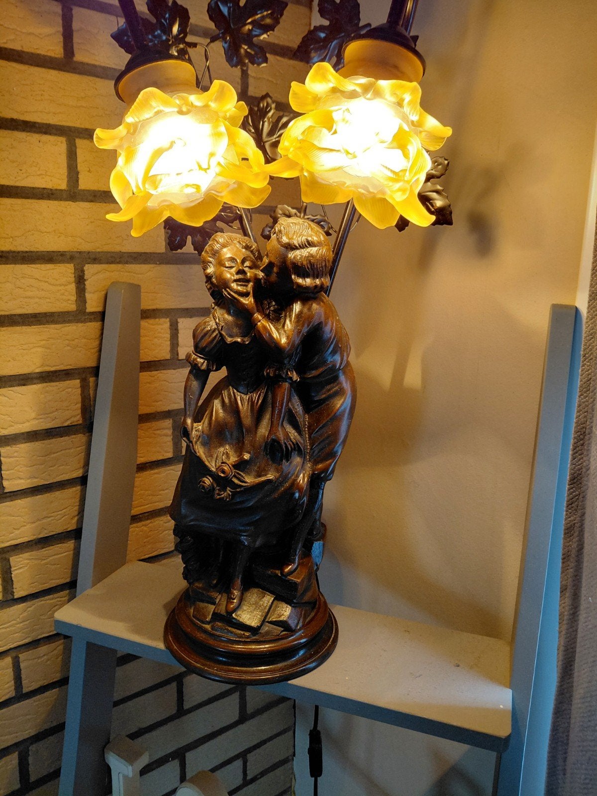 bronze verlichting, Antiquités & Art, Antiquités | Éclairage, Enlèvement ou Envoi