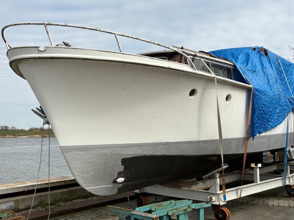 Te koop Kaagkruiser ter restauratie, Watersport en Boten, Motorboten en Motorjachten, Binnenboordmotor, Diesel, 100 cm, 2.00 meter