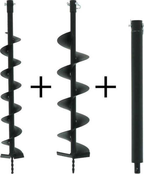 Kibani Grondboren Set 100 MM + 150 MM + Verlengstuk  100 cm, Tuin en Terras, Ophalen, Gebruikt, Grondboor