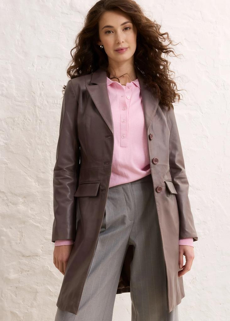 Korte leren jas aubergine, Kleding | Dames, Ophalen, Zo goed als nieuw